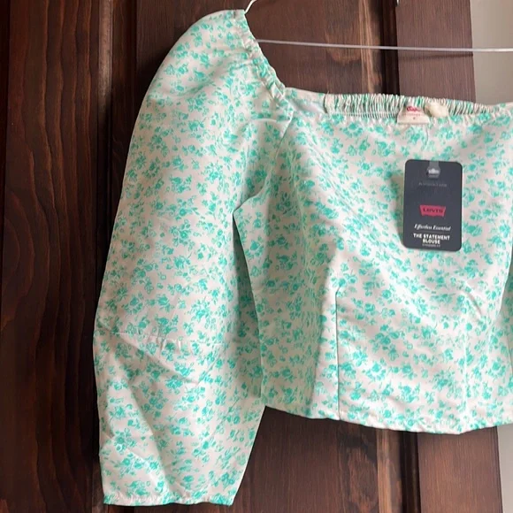 Levi’s The Statement Blouse Ditsy Floral Print Puff Sleeve - Picture 3 of 6